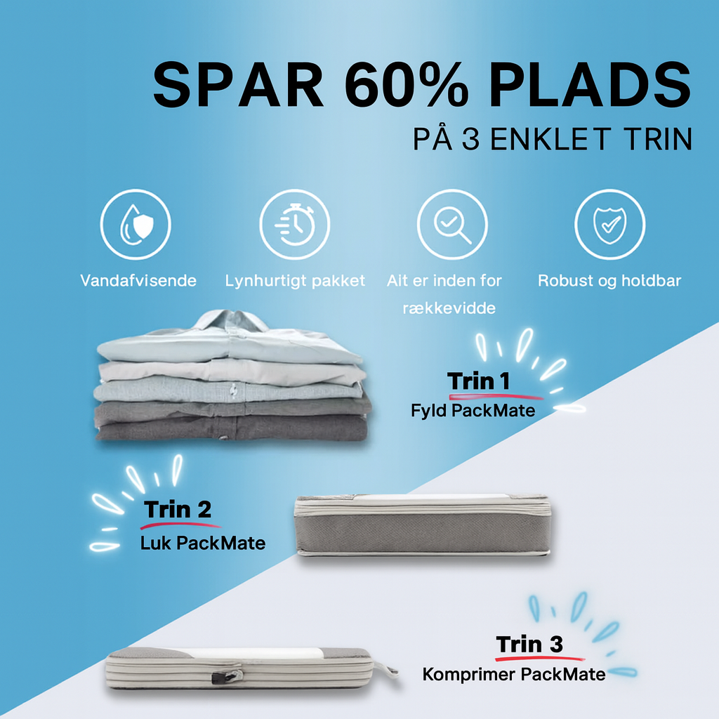 PackMate - 6 stk. sæt komprimerbar taske