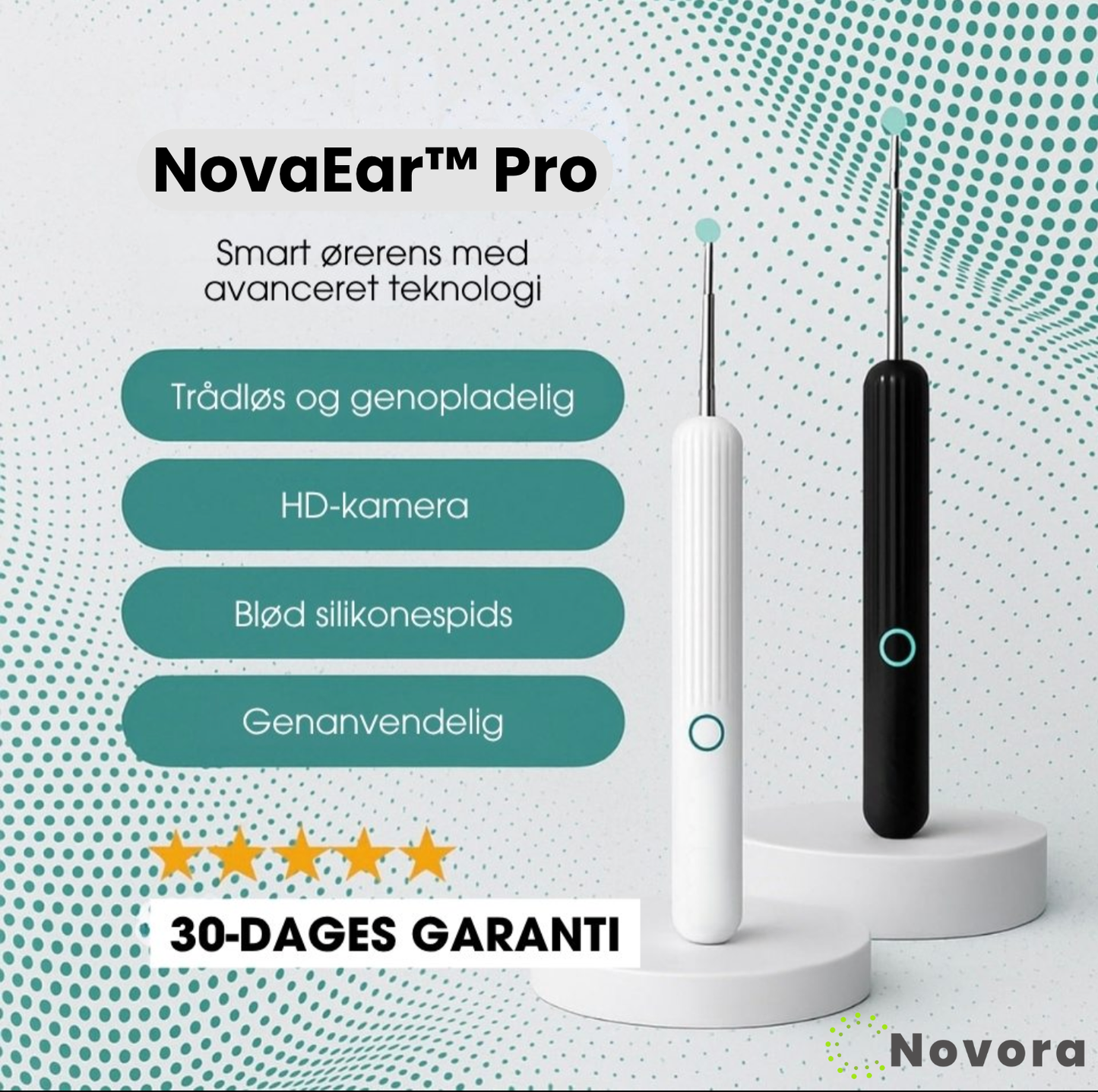 NovaEar™ Pro – Smart ørenrenser med indbygget HD-kamera, Bluetooth og WiFi