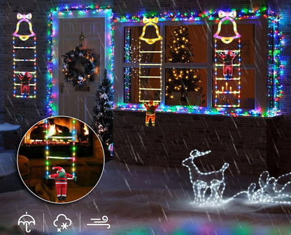 Julemand LED trappelys | Gør julen magisk – Festligt skær, 8 lysindstillinger og øjeblikkelig julehygge!