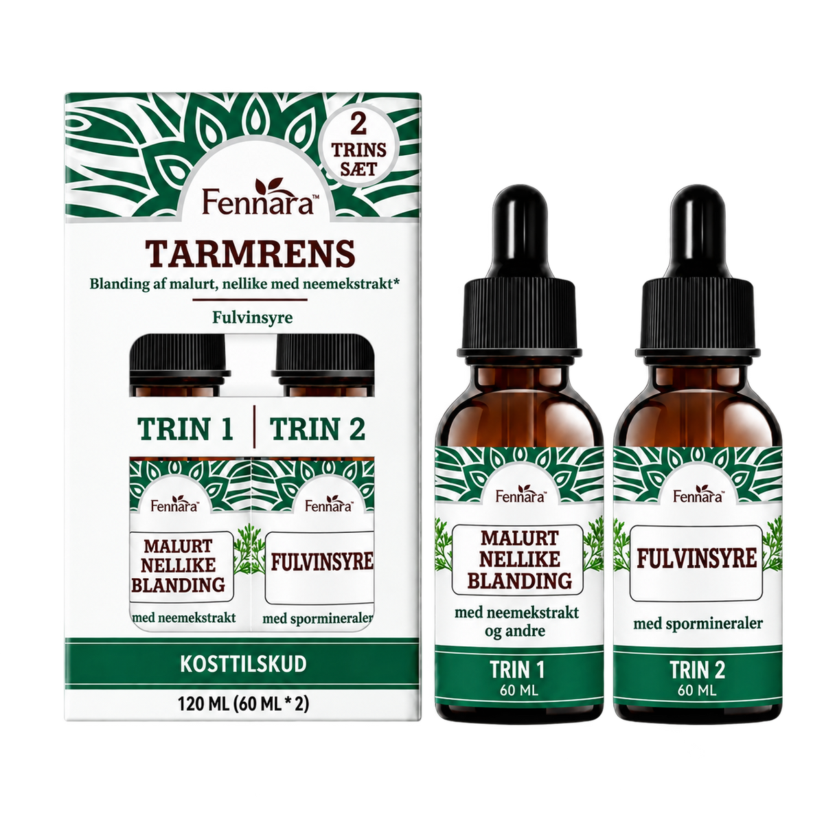 Fennara™ Flydende | 2 trins tarmrensning, naturlig urteformel til en renere og sundere tarm