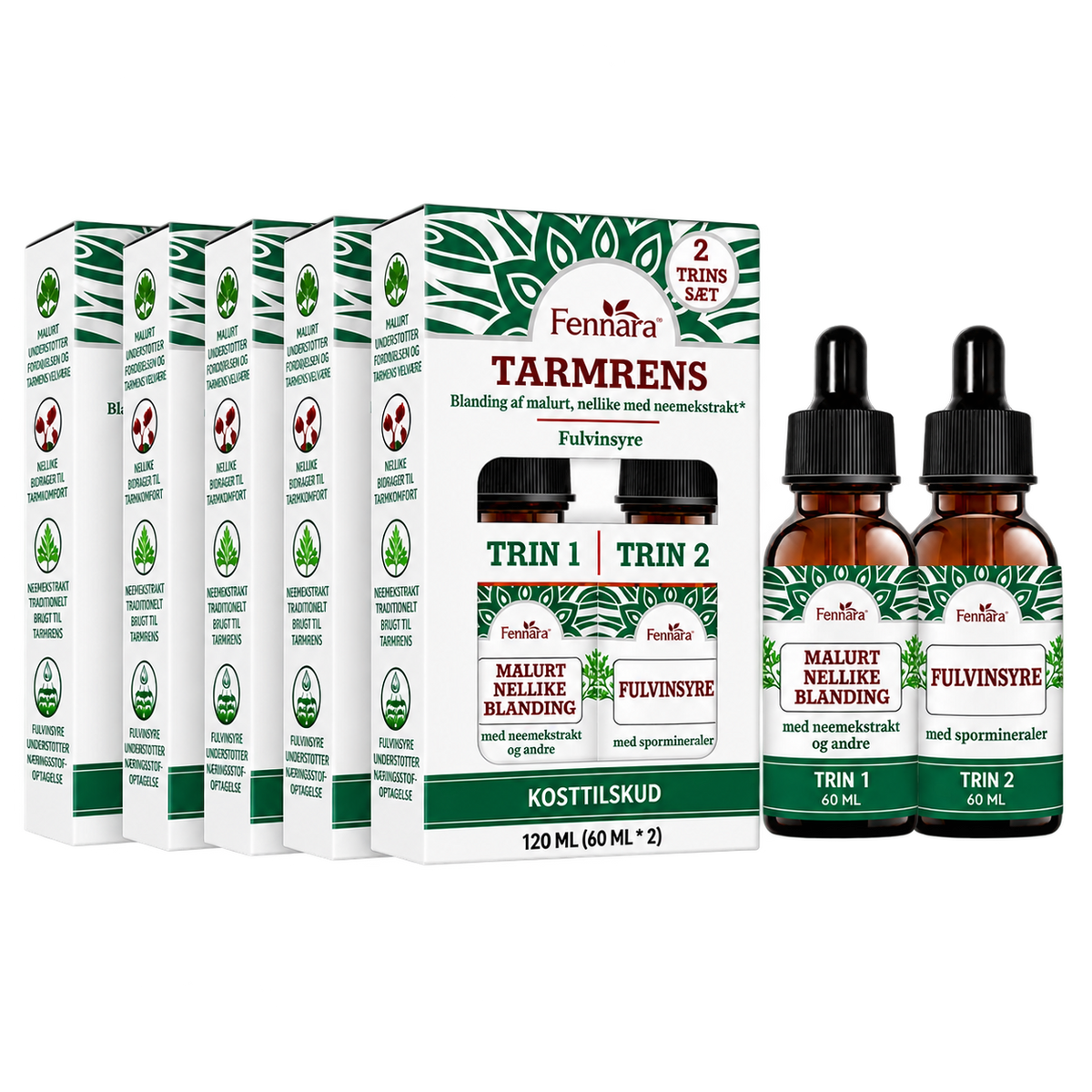 Fennara™ Flydende | 2 trins tarmrensning, naturlig urteformel til en renere og sundere tarm