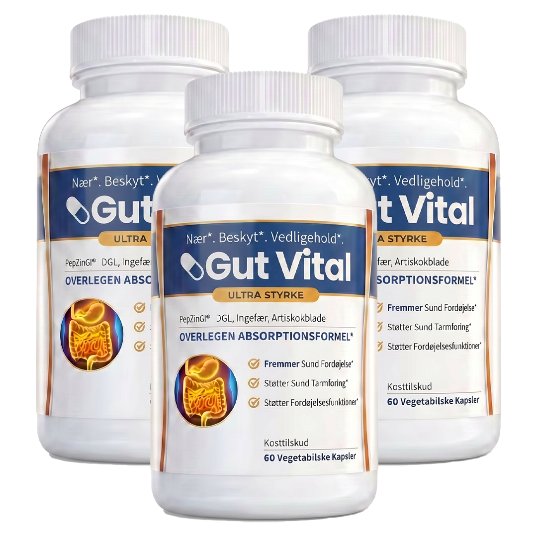 Gut Vital™ Kosttilskud | Genopretter En Rolig Fordøjelse Og Stopper Sure Opstød