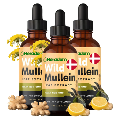 Heradem™ Mullein Lung Drops | Fjerner 87 % af slim i lungerne på 5 dage – ånd frit og ubesværet igen