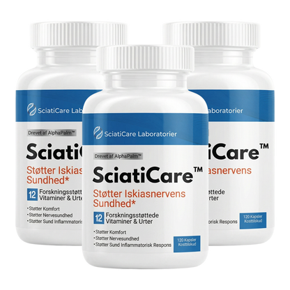 SciatiCare™ Relief-kosttilskud | Få bugt med den brændende iskiassmerter på bare 7 dage med 2 kapsler om dagen!