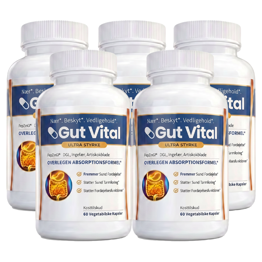 Gut Vital™ Kosttilskud | Genopretter En Rolig Fordøjelse Og Stopper Sure Opstød