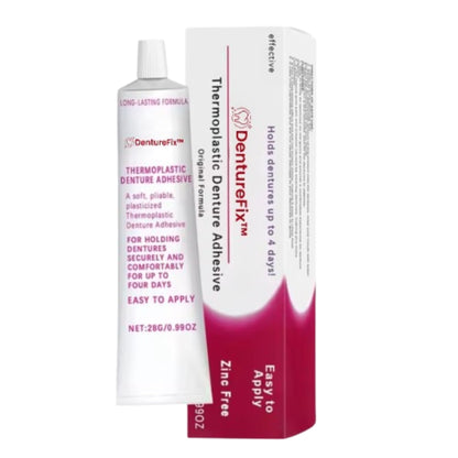DentureFix™ klæbegel og protesefikser | Sikrer 95% af proteser fast og forhindrer irritation, så du får et bekymringsfrit smil på bare 7 dage
