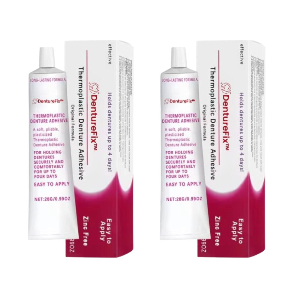 DentureFix™ klæbegel og protesefikser | Sikrer 95% af proteser fast og forhindrer irritation, så du får et bekymringsfrit smil på bare 7 dage