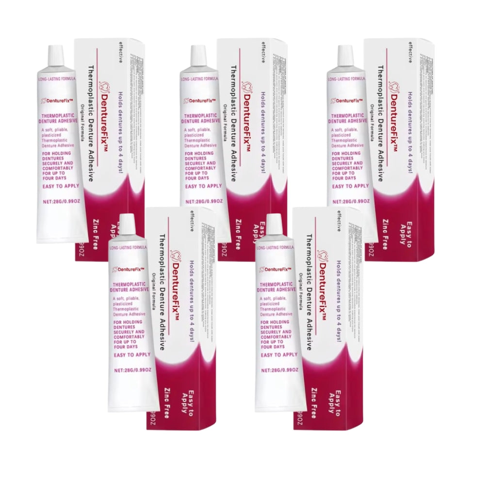 DentureFix™ klæbegel og protesefikser | Sikrer 95% af proteser fast og forhindrer irritation, så du får et bekymringsfrit smil på bare 7 dage