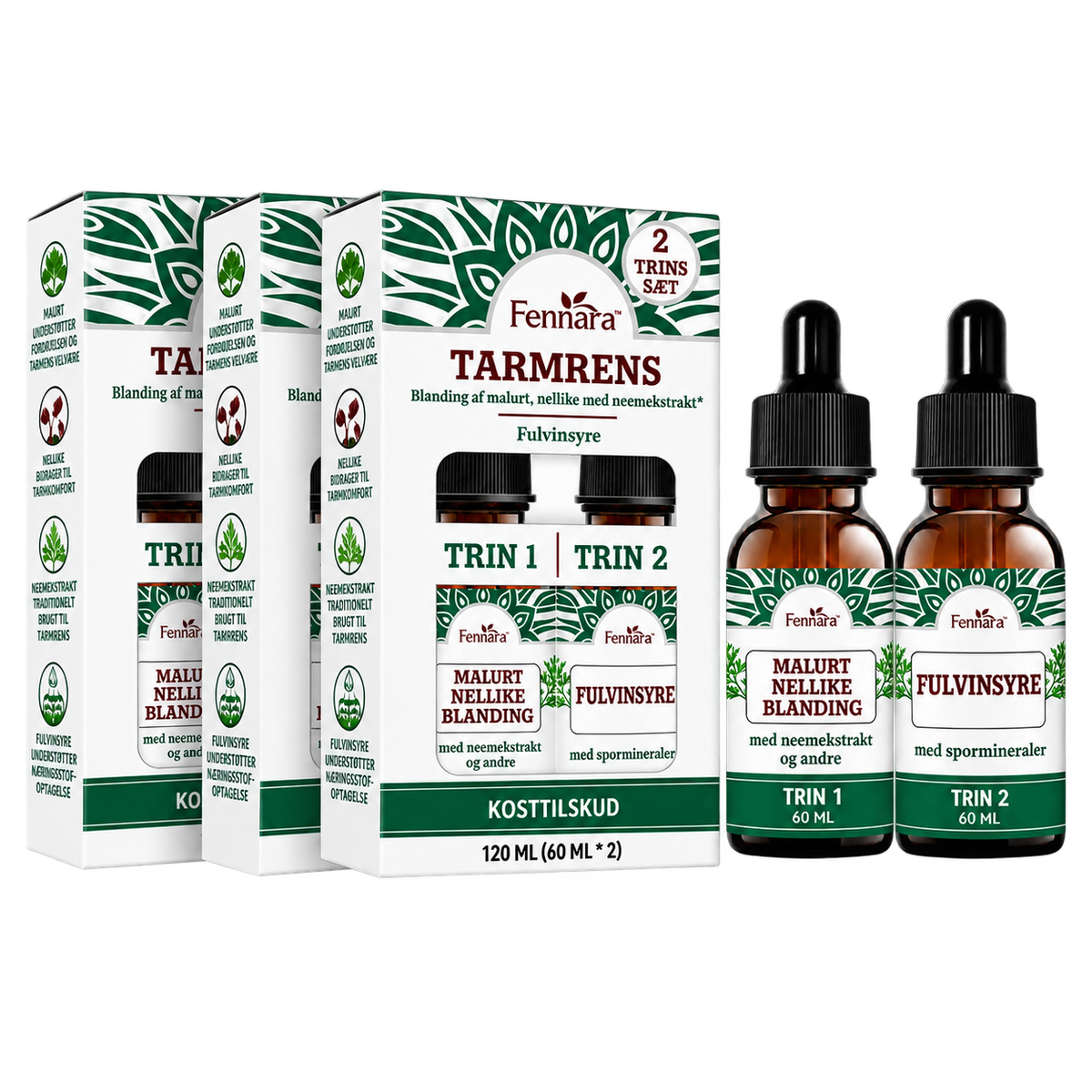 Fennara™ Flydende | 2 trins tarmrensning, naturlig urteformel til en renere og sundere tarm