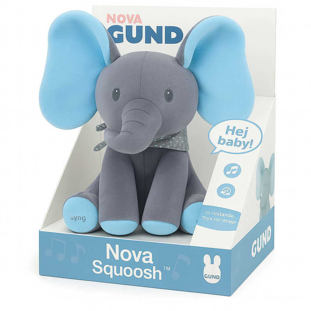 Nova Squoosh™ – din musikalske baby-elefantven med varme kram