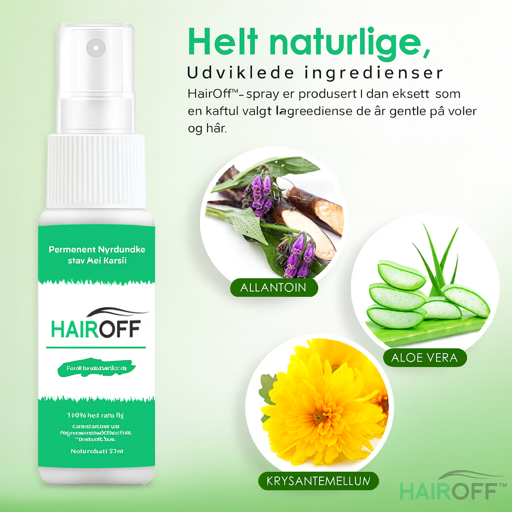 HairOff Spray™ | Naturlig Permanent Hårfjerning – Glat Og Silkeblød Hud På Sekunder