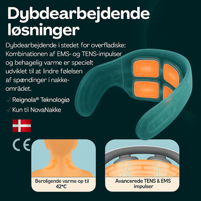 NovaNakke™ | Afslap din nakke på 15 minutter – lindring med EMS, varme og TENS-teknologi