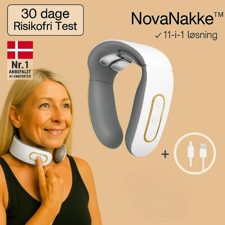 NovaNakke™ | Afslap din nakke på 15 minutter – lindring med EMS, varme og TENS-teknologi