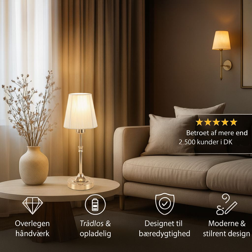 Moderne Bordlampe | Trådløst Varmt LED-Lys i Elegant Italiensk Design