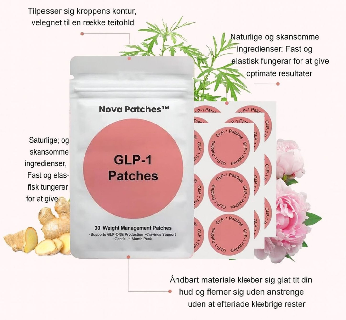 Nova Patches™ | Naturlig vægtkontrol & energi – GLP-1-plastre til en lettere hverdag