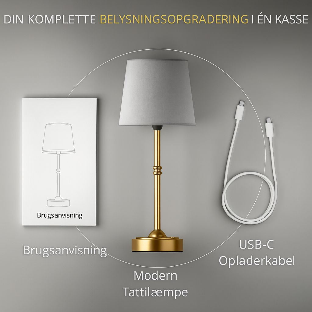 Moderne Bordlampe | Trådløst Varmt LED-Lys i Elegant Italiensk Design