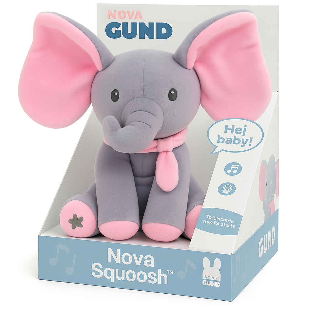 Nova Squoosh™ – din musikalske baby-elefantven med varme kram