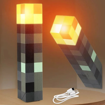 Minecraft Fakkel Lamp | Giver tryghed og glæde ved sengetid