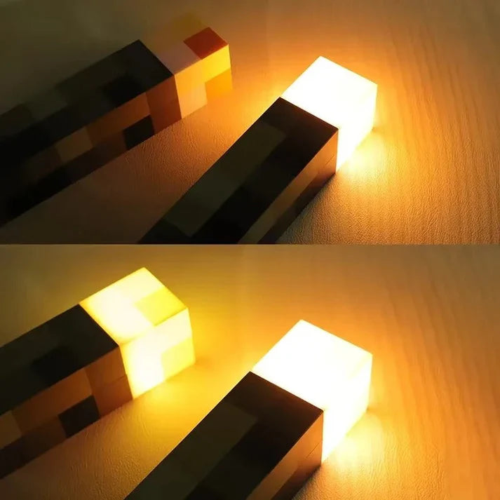 Minecraft Fakkel Lamp | Giver tryghed og glæde ved sengetid