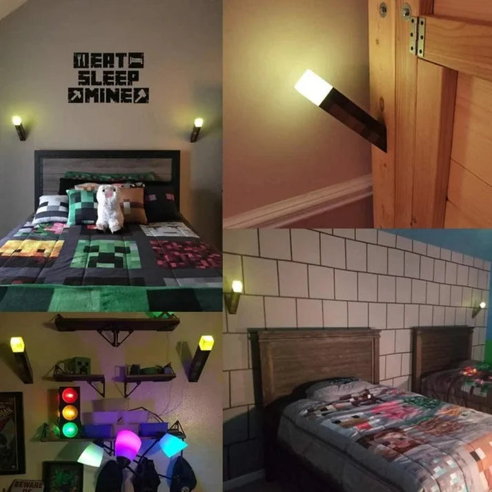 Minecraft Fakkel Lamp | Giver tryghed og glæde ved sengetid