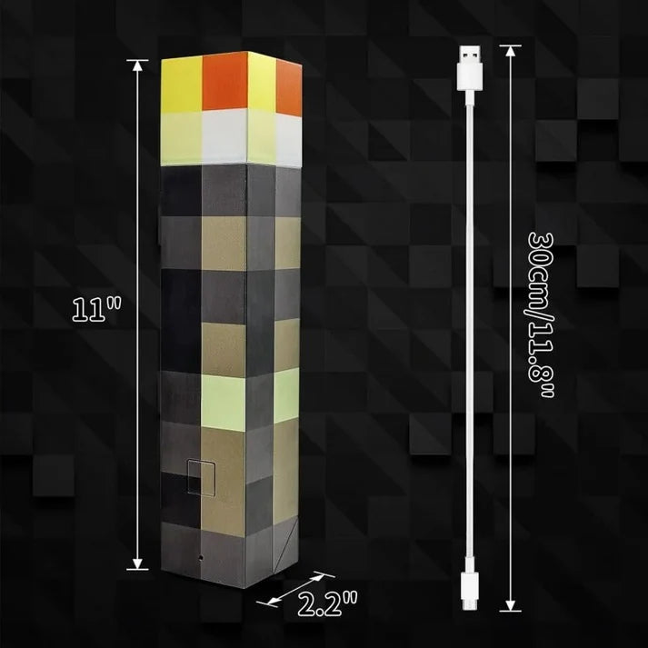 Minecraft Fakkel Lamp | Giver tryghed og glæde ved sengetid